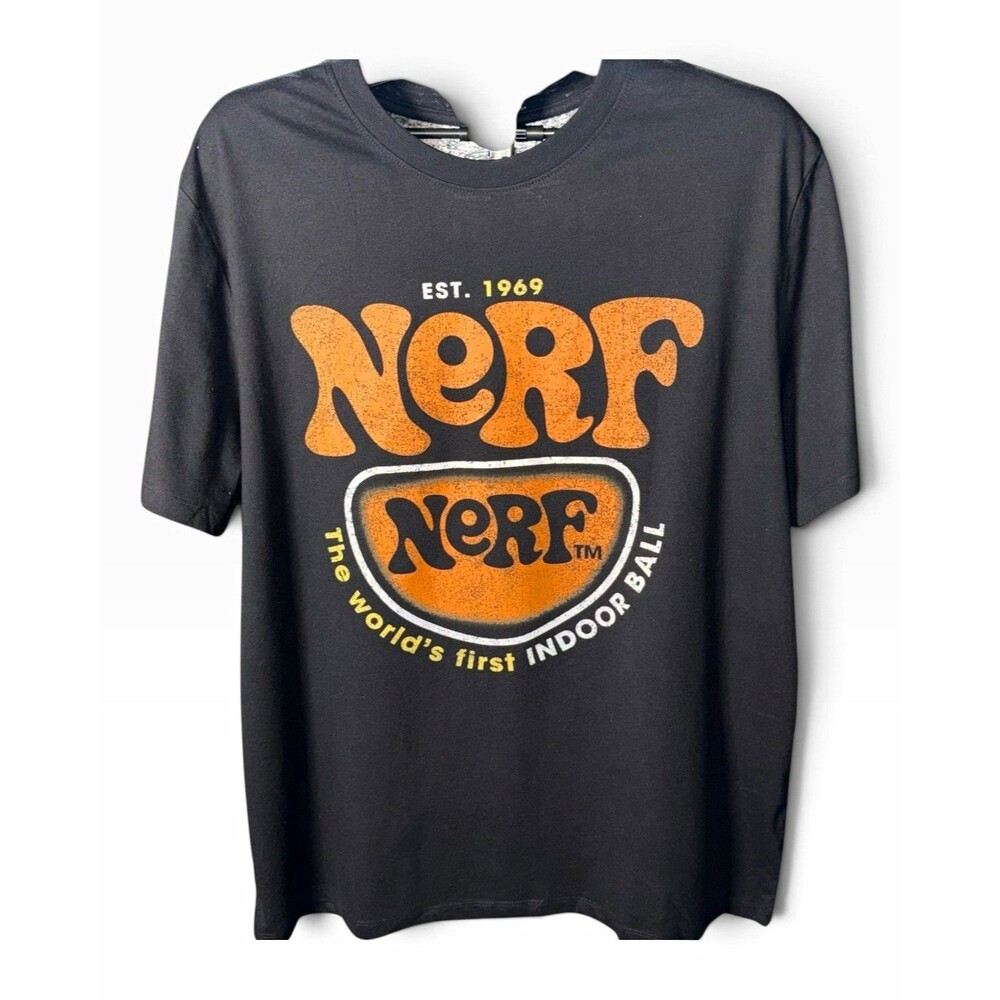 Nerf T Shirt Mens XL Black Retro 1969 Hasbro Graphic Tee NEW Without Tags